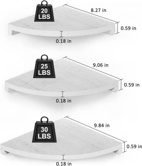 Gray White Floating Corner Wall Shelf Set